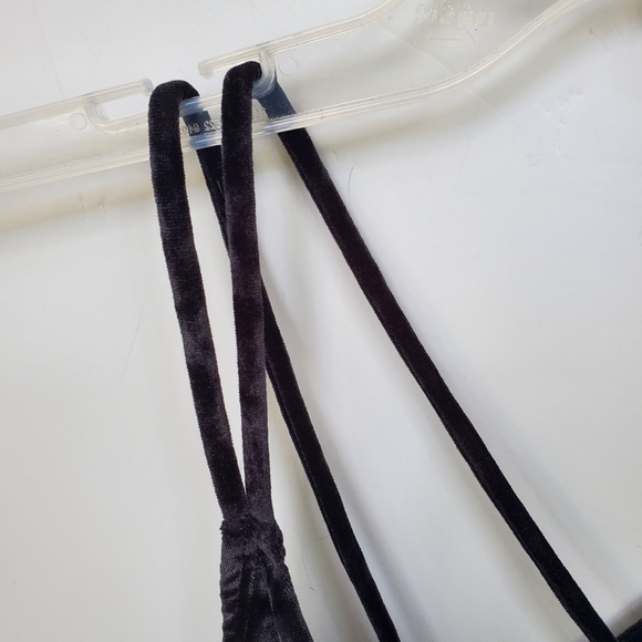 Victoria's Secret PINK Crushed Velvet Black Bralette Size M - Picture 4 of 11